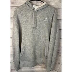 Reebok Men's Grey Delta Logo Fleece Size M Hoodie Sweatshirt